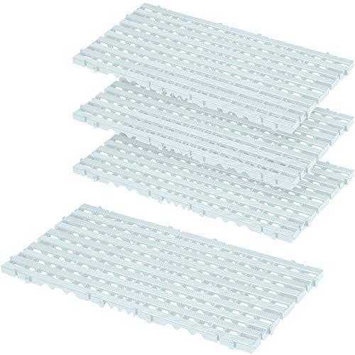 4 rejillas de plástico (PE-HD), 800 x 400 x 25 mm, color blanco