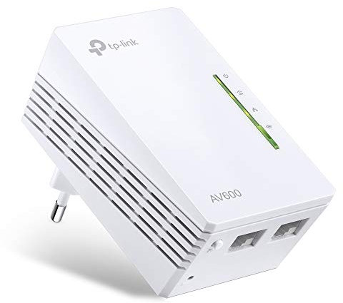 TP-Link TL-WPA4220 Powerline AV600 WiFi Extender, 300 Mbps, 2.4GHz, 2 Porte Ethernet, Plug and Play, WiFi Clone, Bianco