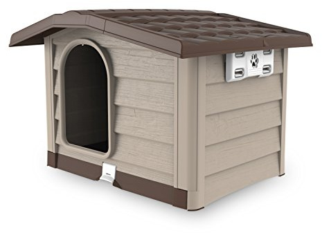 Bama Bungalow medium hundkoja - beige - 89 x 75 x 62 cm - plast - avtagbar bas - justerbart tak - enkelt anslutningssystem