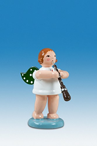 Rudolphs Schatzkiste Holzfigur Engel mit Oboe ohne Krone Höhe 6cm NEU Holzengel Instrument Seiffen Erzgebirge Figur Dekoration Holzfiguren Weihnachten Fensterschmuck Spielzeug Deko Weihnachtsfigur