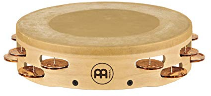 Meinl Percussion Headed Artisan Edition Tambourine, Natur (AE-MTAH2BO) | Tamburin mit 2 Reihen Jingles, Durchmesser 10 Zoll, mit Kalbsfell, Ahorn und Bronze