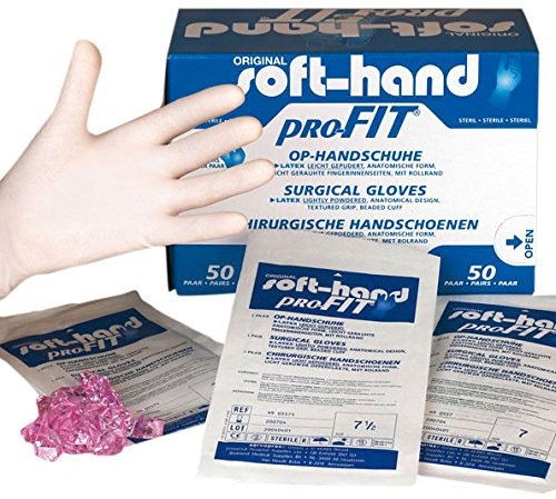 Soft de mano 00368355 ProFit látex guantes, gepudert, tamaño 6, XS (100 unidades)