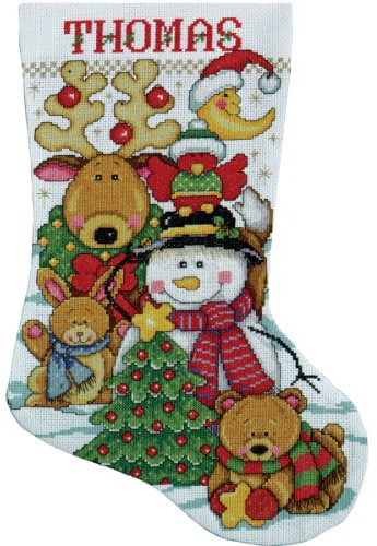 Tobin DW5410 Making New Friends Stocking Counted Cross Stitch Kit, 17-Inch Long, 14 Count