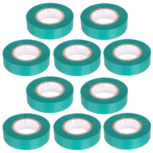 10 Stück PVC Isolierband Klebeband 10 Meter lang 15 mm breit -grün-