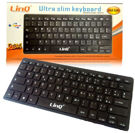 LINQ Clavier mini multimédia ultra-fin USB Qwerty