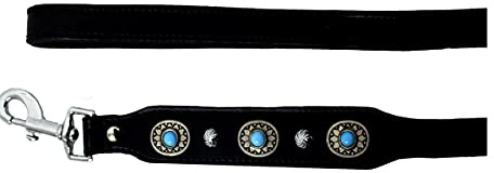 MICHUR Alonzo Hundeleine Leder, Schwarz, 150x2,5cm | Flachleine, Lederleine, Hund, Passend zum Halsband Alonzo