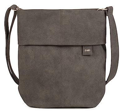Zwei Damen Handtasche Mademoiselle.M M12 Umhängetasche 7 Liter Crossbody Bag, Schultertasche in DIN-A4-Größe, Schlüsselring, Geheimfach, inkl. extra kurzen, abnehmbaren Schultergurt (nubuk-stone)