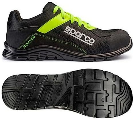 Sparco S0751743NRGF Scarpa Antinfortunistica da Lavoro, Multicolore (Nero/Giallo Fluo), 43 EU