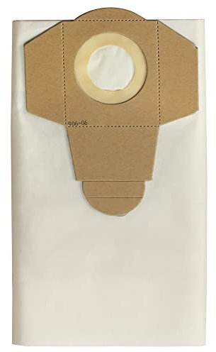 Vacmaster 950130 20L Fine Filtration Dust Bags for Wet & Dry Vacuum Cleaners and Dust Extractors (5 Pack), White