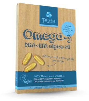 Vegan Omega 3 Supplement - High Strength 300mg DHA + 150mg EPA per Capsule - 1 Capsule a Day - Supports Heart, Brain, Joint Health - Plant-Based Omega 3 from Algae Oil - 2 Months Supply