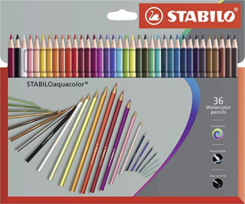 STABILO - Aquarell-Buntstift - aquacolor - 36er Pack - mit 36 verschiedenen Farben