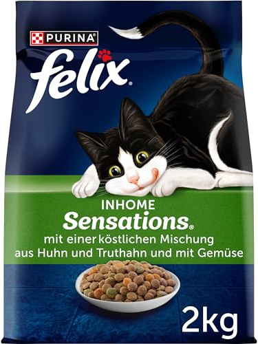 FELIX Inhome Sensations torr kattmat för huskatter, med kyckling och grönsaker, förpackning med 6 (6 x 2 kg)