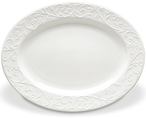 Lenox Opal inocencia tallado recubierto sopera con cucharón, 10 – 1/10,2 cm)