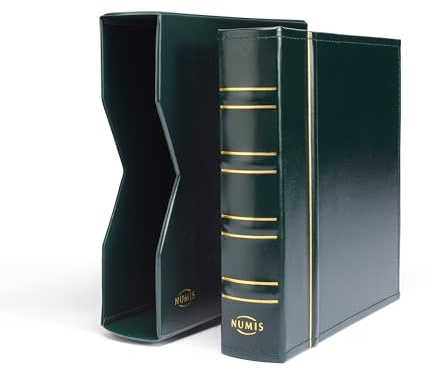 Leuchtturm 301280 Numis Classic coin album - incl. protective case & 5 sleeves for coins with Ø 44, 34, 25, 17 mm - green
