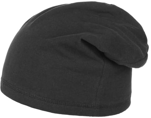 Lipodo Boston Oversize Jerseymütze Beanie Pull On Herren und Damen Sommer Winter schwarz One Size
