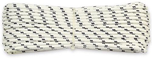 Corderie Italiane 006000457 Treccia mare multiuso giardino e fai da te, stabilizzato ai raggi U.V. resistente a intemperie e agenti atmosferici, 6 mm, 30 mt, colore bianco con spia blu