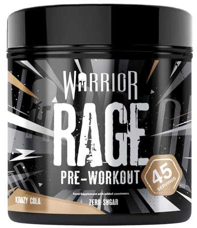 Warrior Rage - Pre-workout Powder - 392g - with Creatine Gluconate, Vitamin C and Beta Alanine - Energy Drink Sports Supplement - for Men & Women - 45 Servings (Krazy Cola))
