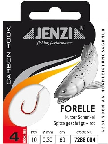 Jenzi Forellenhaken Gebunden Größe 4 0,30mm 60cm