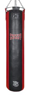 Paffen Sport Star Leder-Boxsack; schwarz/rot; gefüllt; 150cm; 50kg