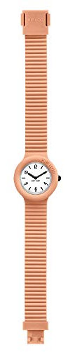 HIP HOP, Orologio Donna, con Cinturino in Morbido Silicone, Quadrante Bianco Numerato e Pratica Chiusura, Cassa 32 mm, Movimento Time Module PC20, Pratica Chiusura, Color Papaya Punch