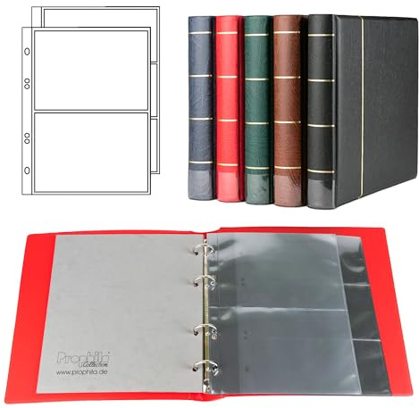Prophila Collection Banknoten-Album (rot) mit 20 Hüllen für 50 Banknoten