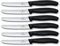 Victorinox - 6-tlg. Tafelmesser Set Swiss Classic mit Wellenschliff - Schwarz - spülmaschinengeeignet - rostfreier Edelstahl