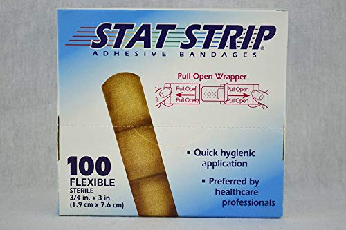 Aso LLC STAT STRIP ADHESIVE BANDAGES - Fabric, 3/4 x 3 - Model DER 15210 - Box of 100