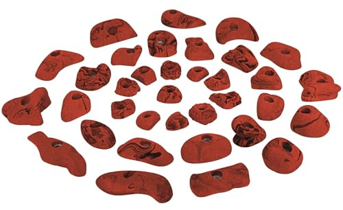 ALPIDEX 35 Klettergriffe Klettersteine 3-5 m² Größen L M S Starterset | Bouldersteine, Bouldergriffe, Kletterwandbau, Spielturm, Trainingswand, wetterfest, Indoor, Outdoor, Klettern, Kinder