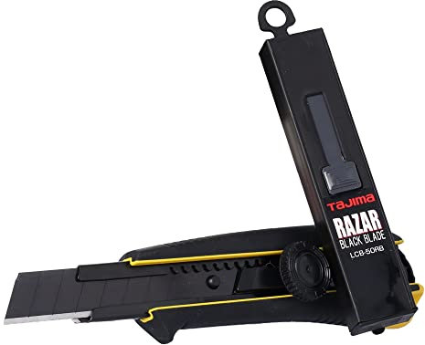 Tajima DC561 DRIVER Cuttermesser / Cutter Set mit 13 superscharfen RAZAR BLACK Klingen, 18mm, DIAL LOCK - DC561RB13