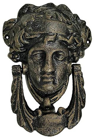 zeitzone Türklopfer Medusa Gusseisen Bronze Optik Griechische Mythologie Antik-Stil