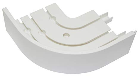 Gardinia Binario ad Arco per Tende con Copertura in P2Ü, 1 Paio, 13,5/13,5 cm, Plastica, Bianco
