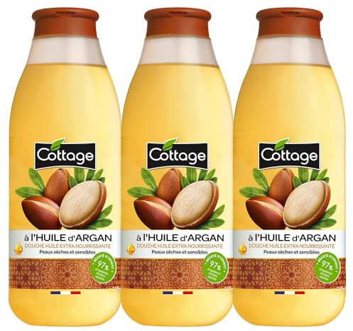 Cottage ducha extra nutritivo aceite de argán 560 ml - juego de 3