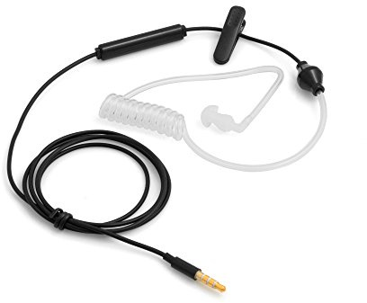SYSTEM-S Auricolari antiradiazioni, anti-radiazione, con tubo acustico, smartphone, tablet, PC, nero