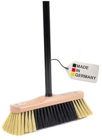 BawiTec Zimmerbesen Qualitäts Stubenbesen 30cm Holz mit Stiel 120cm lang Besenstiel Haushaltsbesen weiche feine Borsten Kehrbesen Feger Schmutzbesen Metallstiel schwarz Stubenbesen Innen