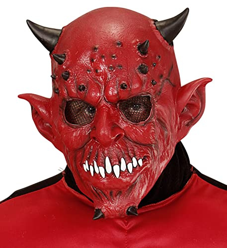 W WIDMANN MILANO Party Fashion - Teufelsmaske für Erwachsene | Gruselige Dämonenmaske für Halloween, Karneval, Gruselpartys, Mottopartys