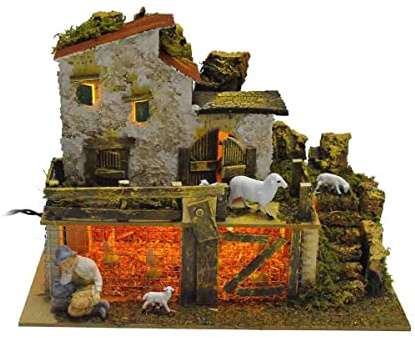 Beleuchtete Umgebung mit Hühnern/Wohlbefinden, 28 x 15 x 22 cm.