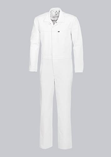 BP 1676-558-21-3XLl Unisex-Overall, 1/1 Ärmel mit verstellbarem Schlitz am Ärmelbund und elastischem, verstellbarem Bund, 245,00 g/m² Stoffmischung, weiß, 3XLl