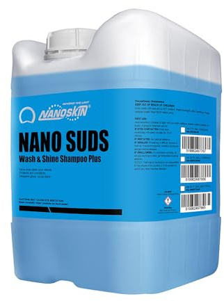 Nanoskin NANO SUDS Foaming Car Wash Shampoo 5 Gallons - Works with Foam Cannon, Foam Gun, Bucket Washes, Car Soap for Pressure Washer | Safe for Cars Trucks, Motorcycles, RVs & More | Fruity Scented, 640 Fl Oz (Pack of 1), Blue