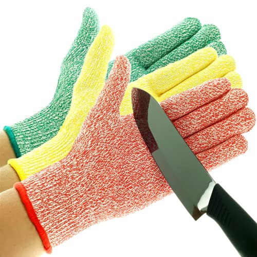 TruChef Premium Cut Resistant Adult Gloves Food Grade - Level 5 Anti-Cut Protection for Meat, Veggies & Wood Carving - Durable, Breathable, Machine Washable - Kitchen Knife Proof Safety Gloves