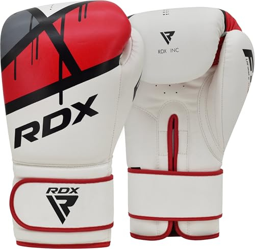RDX Boxhandschuhe Muay Thai Kickboxen Sparring, Maya Hide Leder EGO Boxing Gloves, Sandsack Boxsack Punchinghandschuhe Adult, Kickboxhandschuhe Kampfsport MMA Training 8 10 12 14 16oz, Männer Damen