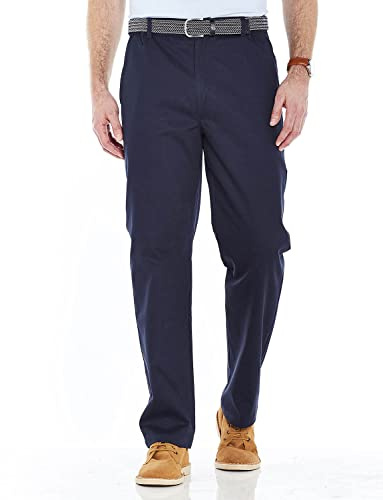 Chums Men's Comfort Fit Elasticated Waist Cotton Chino Trousers | Stain & Water Resistant Pants, Durable Fabric with Expanding Side Waistband for Perfect Fit