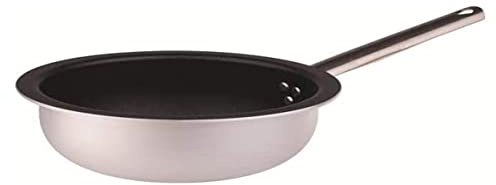 Pentole Agnelli ALSA111BMS32 Padella Antiaderente per Mantecare Salta Pasta E Riso Spessore 3 Millimetri con Manico Tubolare Inox, Diametro 32 cm