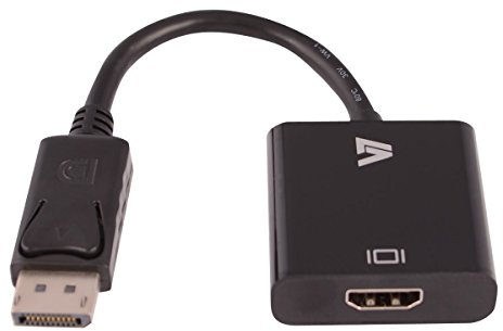 V7 CBLDPHD-1N Video Adapter DisplayPort/HDMI 19 Pin HDMI Type A (F) to 20 Pin DisplayPort (M), Black