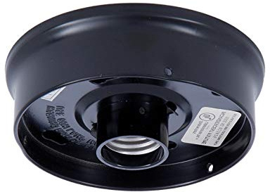 B&P Lamp® 4 Inch Fitter Wired Flush Mount Ceiling Fixture, Black