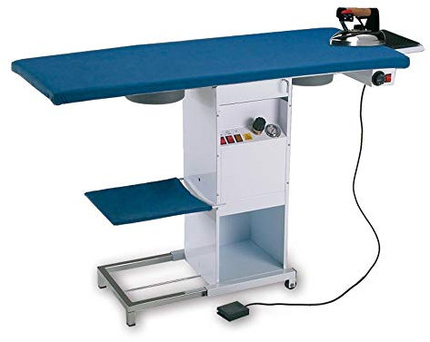 EOLO Table à Repasser Professionnelle Rectangulaire Chauffante 2 Moteurs Aspirants Linge Draps Centrale Vapeur Fer Anticalcaire Chaudière Cuivre Efficacité Energétique A++ Autonomie Illimitée TS02 RA