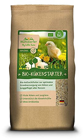 My Little Farm Bio-Kükenstarter, 2 kg, Aufzuchtfutter für Küken und Junggeflügel aller Rassen, optimale Grundversorgung für vitale Tiere, ohne Antibiotika, höchste Akzeptanz, keine Futterselektion