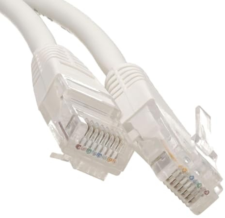 kenable White Network Ethernet Cable Cat5e UTP Patch Lead RJ45 LAN 26AWG CCA 15m