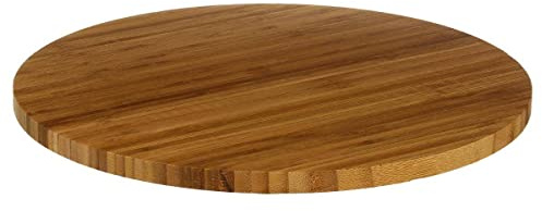 BANDEJA DE BAMBÚ GIRATORIA COLOR BEIGE|D. 35 x H. 3 cm