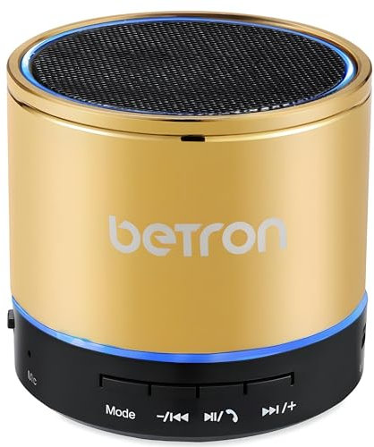Betron KBS08 Bluetooth Speaker, Wireless, Portable, Mini, Gold