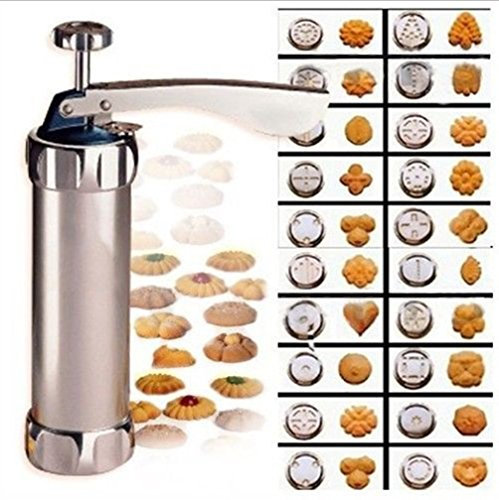 20 Pcs Stainless Steel Baking Cookie Press Pump Machine Biscuit Maker Cookie Stamp